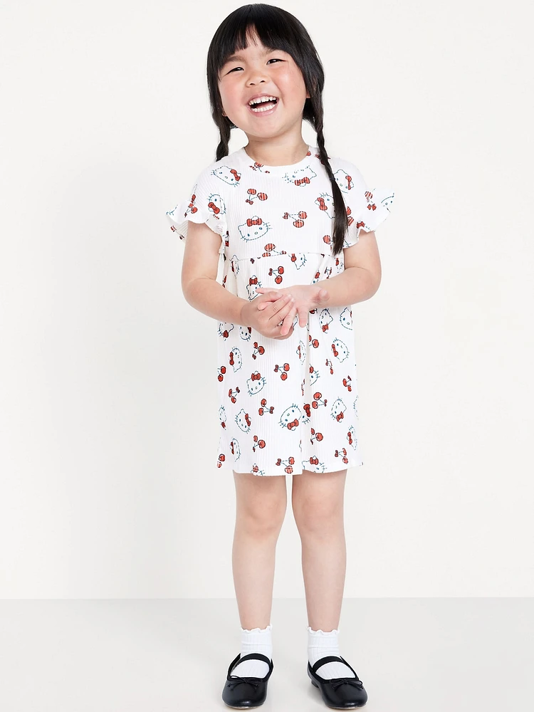 Ruffle-Sleeve Licensed Graphic Dress for Toddler Girls