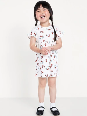 Ruffle-Sleeve Licensed Graphic Dress for Toddler Girls