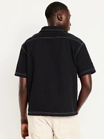 Short-Sleeve Moto Zip Shirt