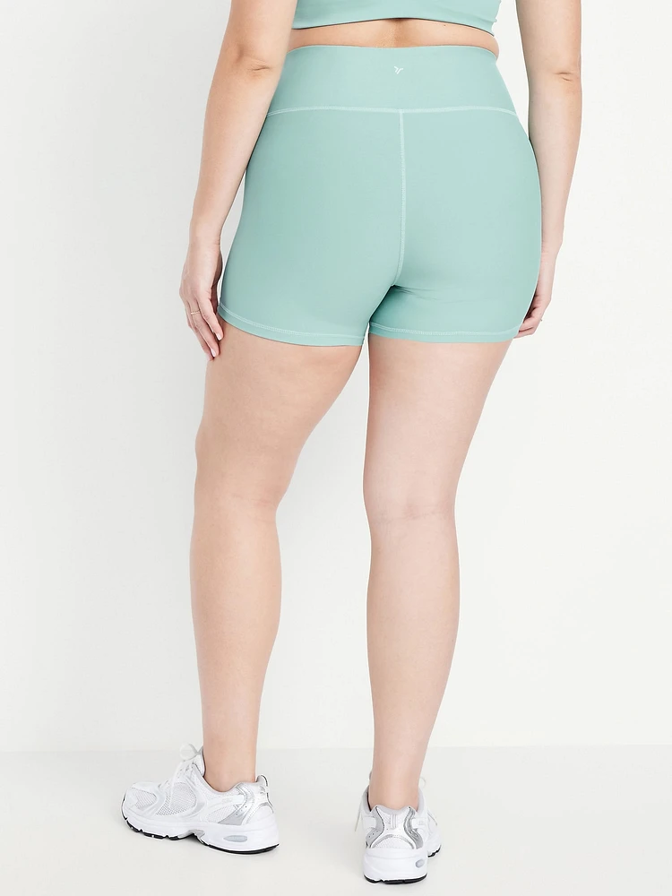 High-Waisted PowerSoft Biker Shorts -- 4-inch inseam
