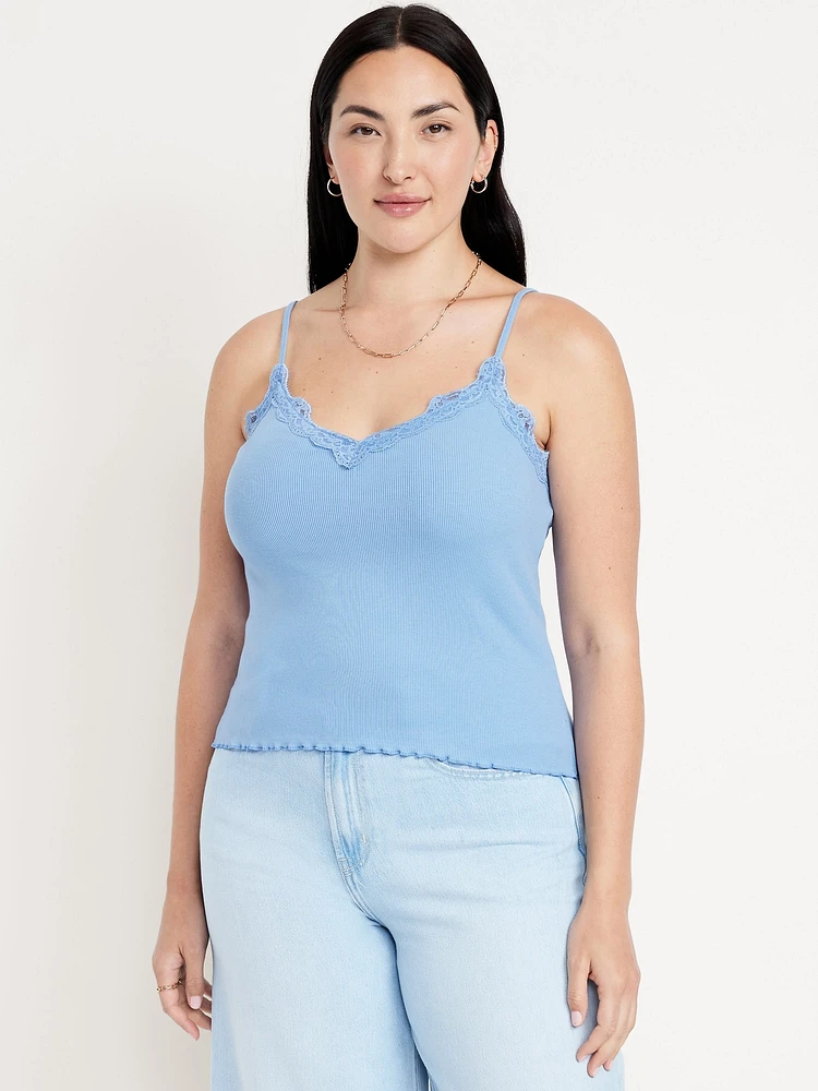 Lace-Trim Cami Tank Top