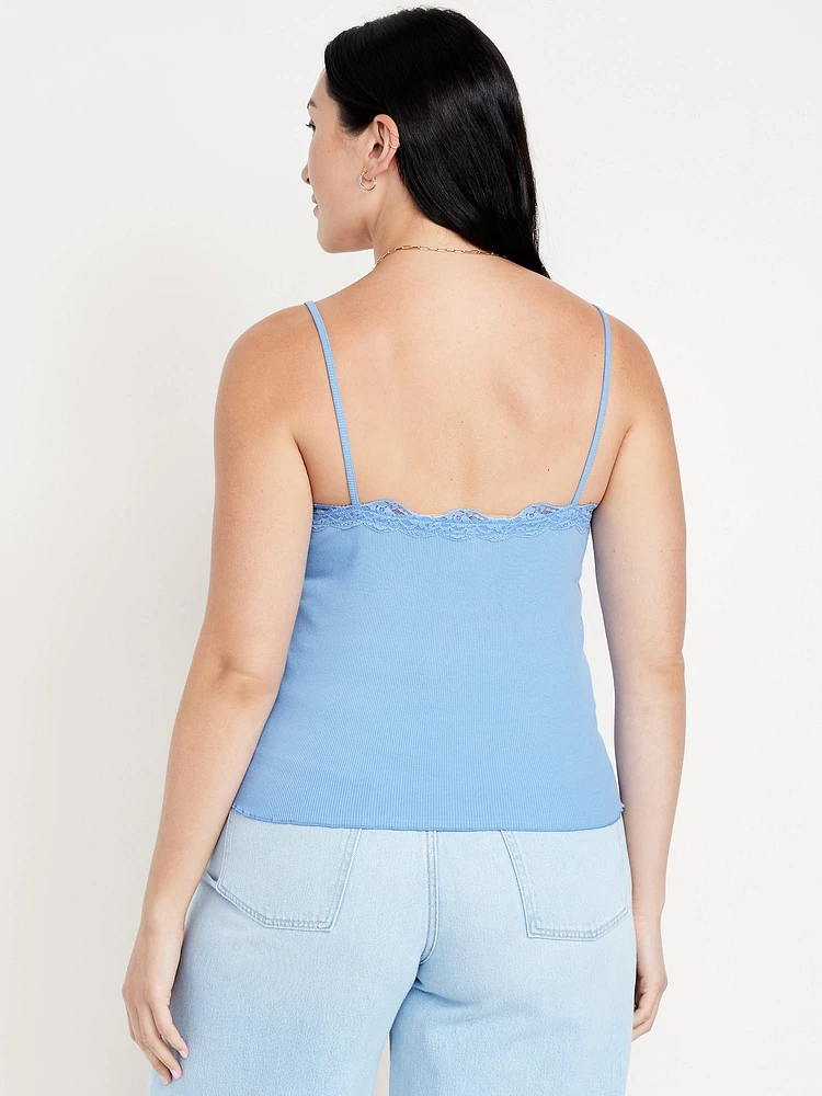 Lace-Trim Cami Tank Top