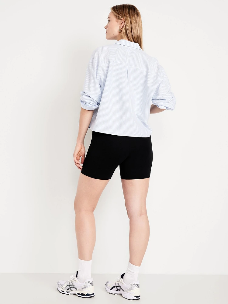 High-Waisted Biker Shorts -- 6-inch inseam