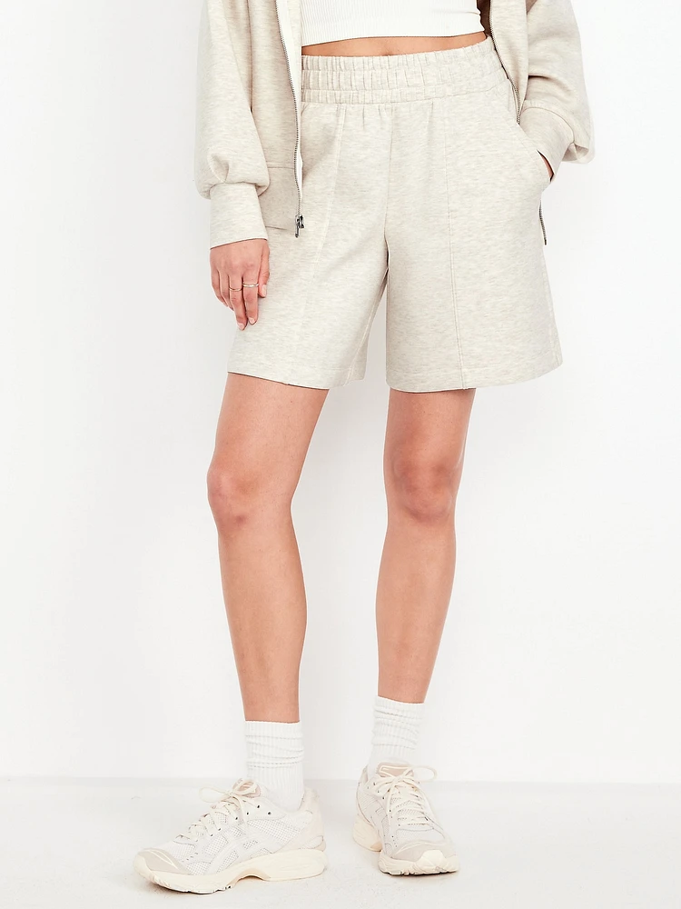 High-Waisted Bounce Fleece Shorts -- 8-inch inseam