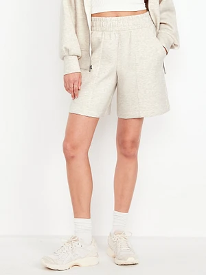 High-Waisted Bounce Fleece Shorts -- 8-inch inseam