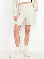 High-Waisted Bounce Fleece Shorts -- 8-inch inseam