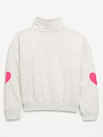 Oversized Quarter-Zip Graphic Sweatshirt for Girls