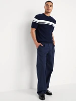 Short-Sleeve Striped Sweater