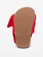 Faux-Leather Bow-Front Sandals for Baby