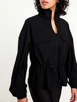 SleekTech Oversized Cinched-Waist Jacket