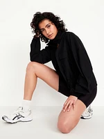 SleekTech Oversized Cinched-Waist Jacket