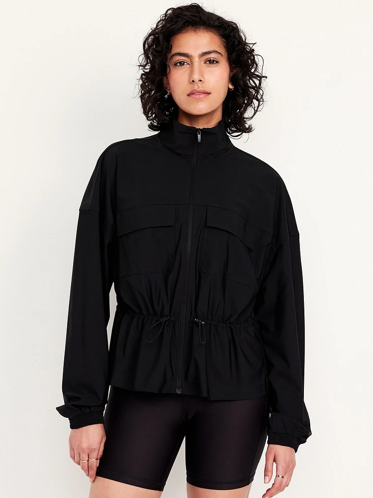 SleekTech Oversized Cinched-Waist Jacket