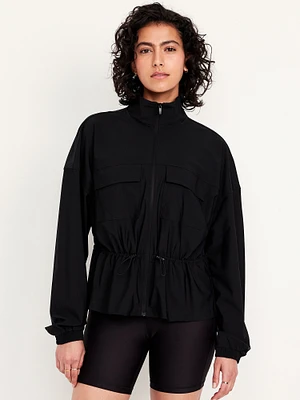 SleekTech Oversized Cinched-Waist Jacket