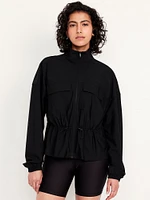 SleekTech Oversized Cinched-Waist Jacket