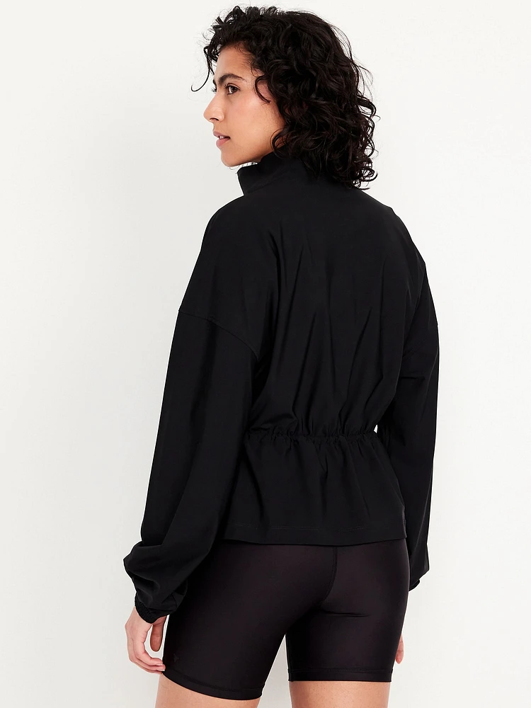 SleekTech Oversized Cinched-Waist Jacket