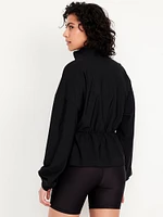 SleekTech Oversized Cinched-Waist Jacket