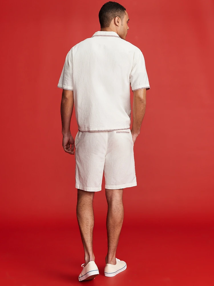 Old Navy x Disney© Mickey Mouse Linen-Blend Jogger Shorts -- inseam