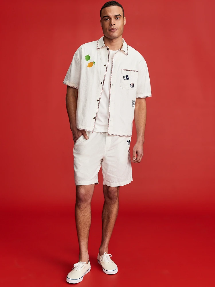 Old Navy x Disney© Mickey Mouse Linen-Blend Jogger Shorts -- inseam