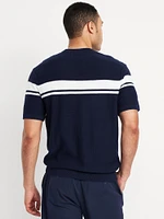 Short-Sleeve Striped Sweater