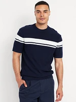 Short-Sleeve Striped Sweater