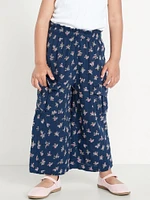 Double-Weave Wide-Leg Cargo Pants for Toddler Girls
