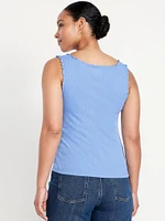 Cinched Rib-Knit Tank Top