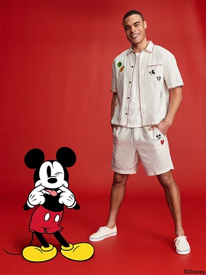 Old Navy x Disney© Mickey Mouse Linen-Blend Jogger Shorts -- inseam