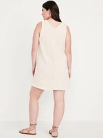 Sleeveless Button-Front Mini Dress