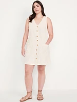 Sleeveless Button-Front Mini Dress