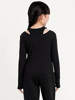 2-In-1 Ribbed Performance Top for Girls