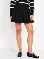 High-Waisted Pleated Mini Skirt