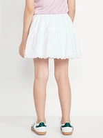 Eyelet Trim Tiered Skirt for Girls