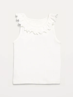 Fitted Ruffle-Neck Tank Top for Toddler Girls