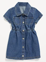 Short-Sleeve Cinched-Waist Dress for Toddler Girls