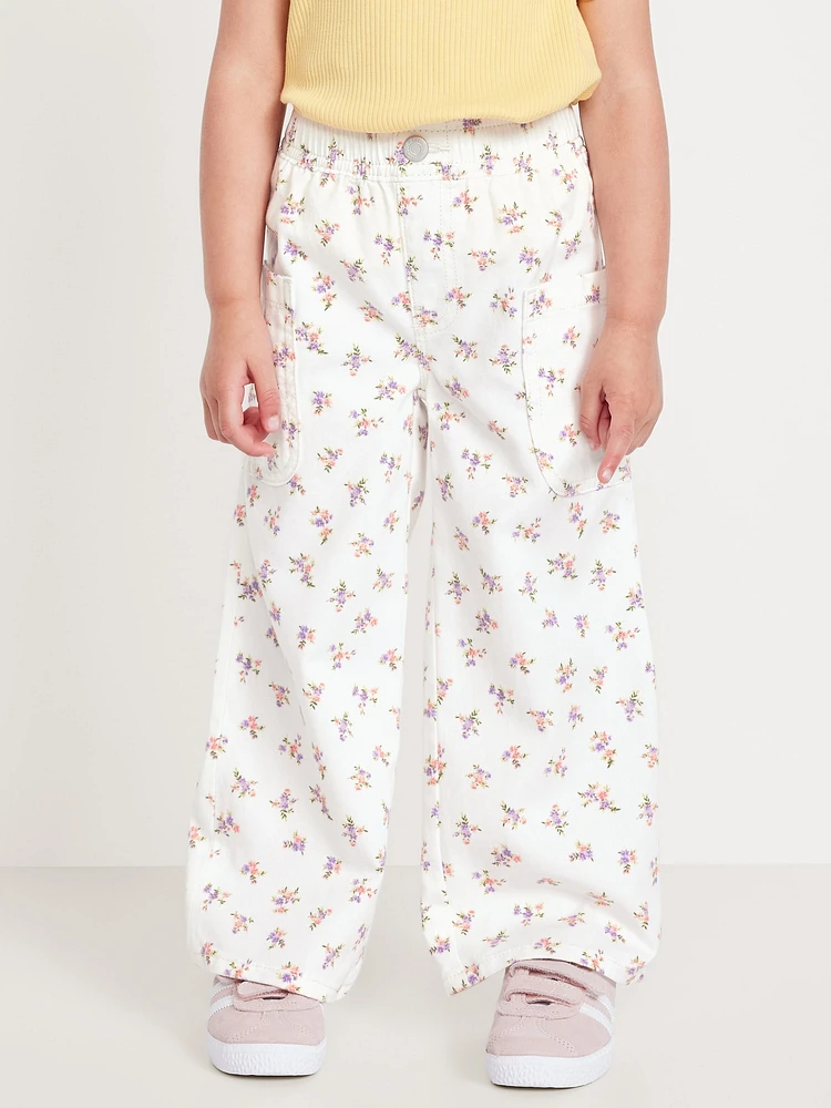 Pull-On Baggy Wide-Leg Cargo for Toddler Girls