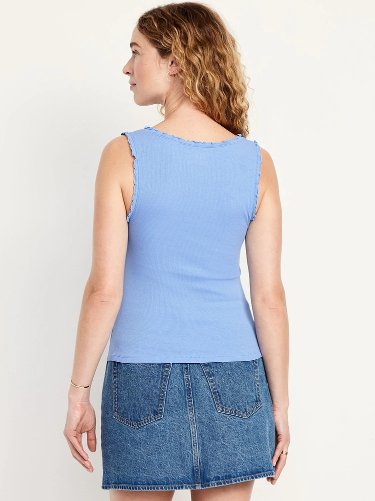 Cinched Rib-Knit Tank Top