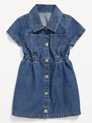 Short-Sleeve Cinched-Waist Dress for Toddler Girls