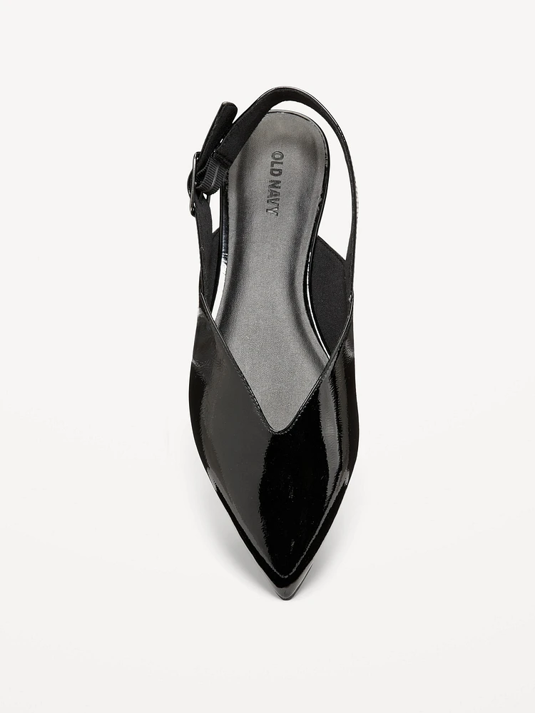 Wide Strap Slingback Flats