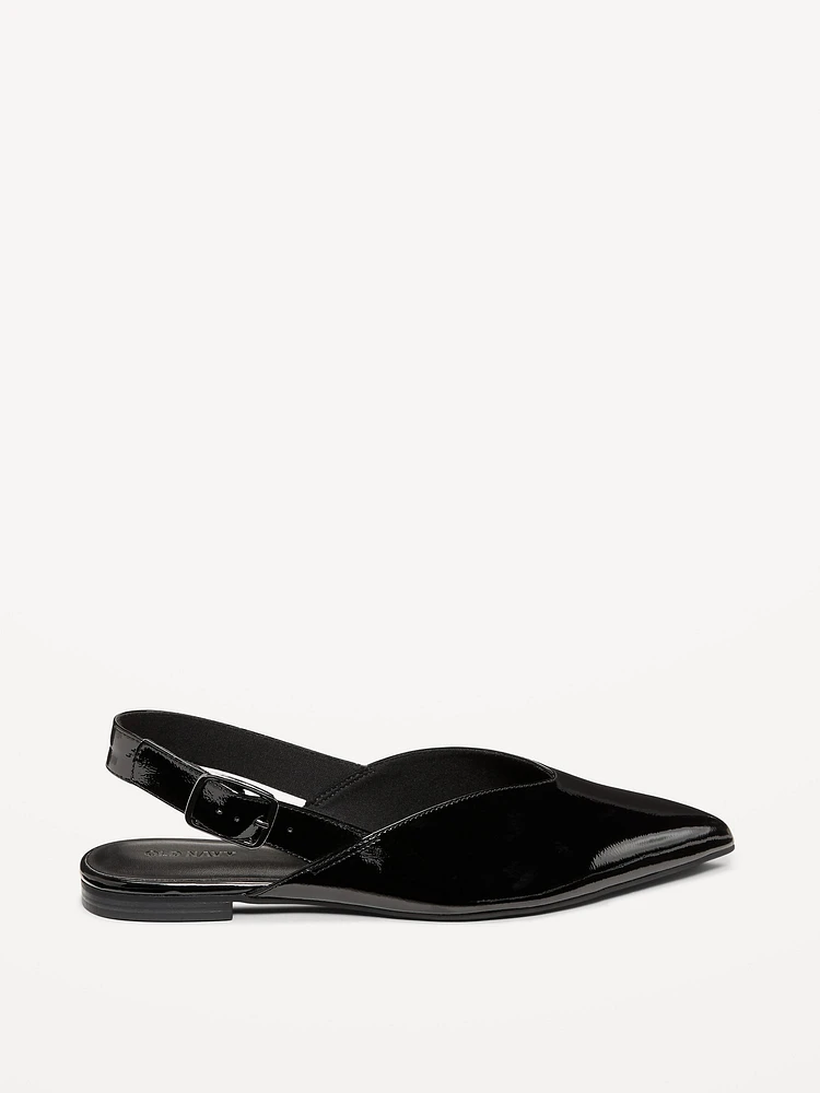 Wide Strap Slingback Flats