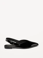 Wide Strap Slingback Flats