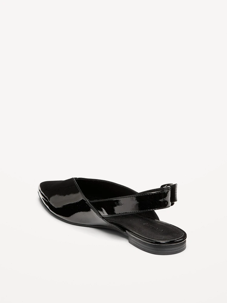 Wide Strap Slingback Flats