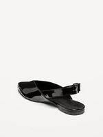 Wide Strap Slingback Flats