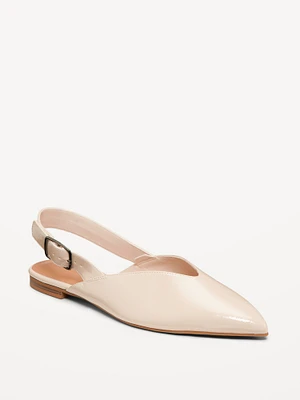 Wide Strap Slingback Flats