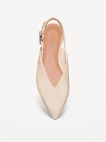 Wide Strap Slingback Flats
