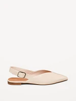 Wide Strap Slingback Flats