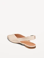 Wide Strap Slingback Flats