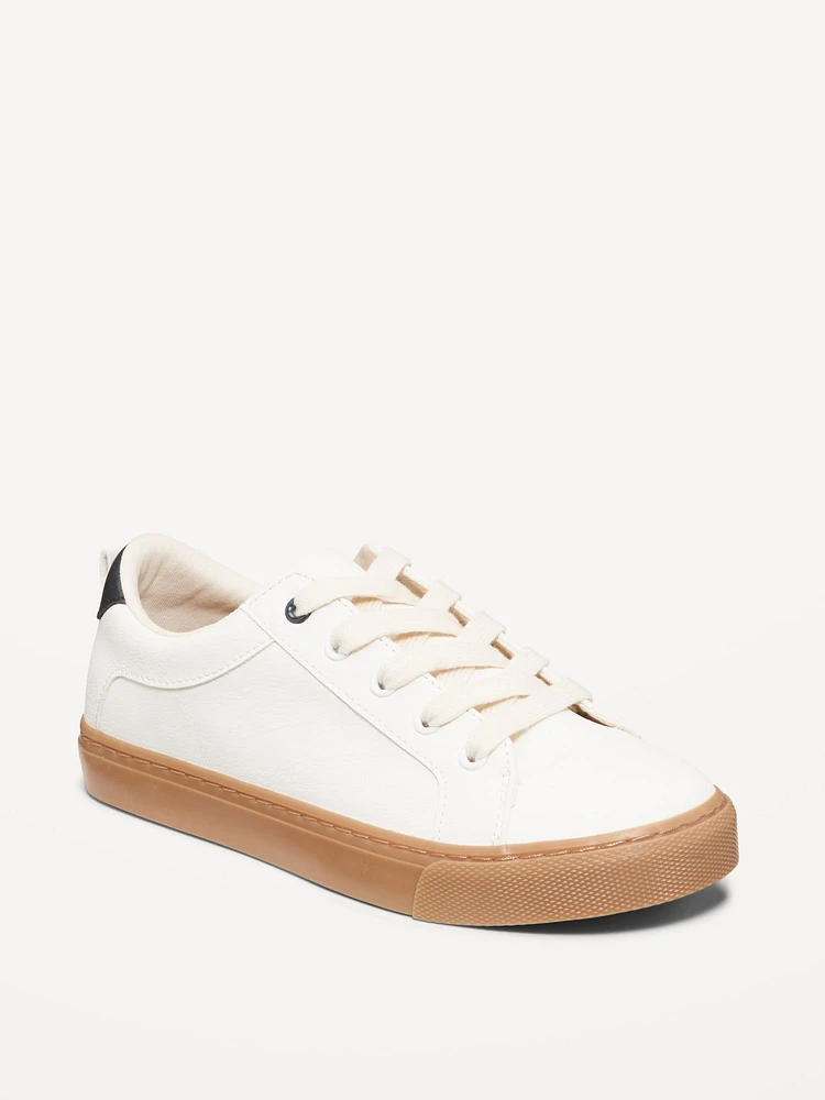 Faux-Leather Gender-Neutral Sneakers for Kids