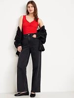 Cinched Rib-Knit Tank Top