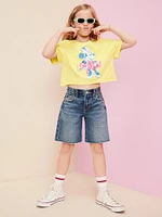 Old Navy x Disney© Cropped Graphic Raw-Edge T-Shirt for Girls