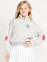 Oversized Quarter-Zip Graphic Sweatshirt for Girls